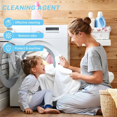 Image of Washing Machine Cleaner Descaler Tablets, 24 Count (1 Year Supply) - Powerful Deep Clean for HE Front Load & Top Load Washers, Unscented Septic Safe Deodorizer, Cleans Inside Drum & Laundry Tub Seal