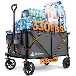 Hikenture Collapsible Wagon 330LBS Capacity, 200L Extra Large Wagons Carts