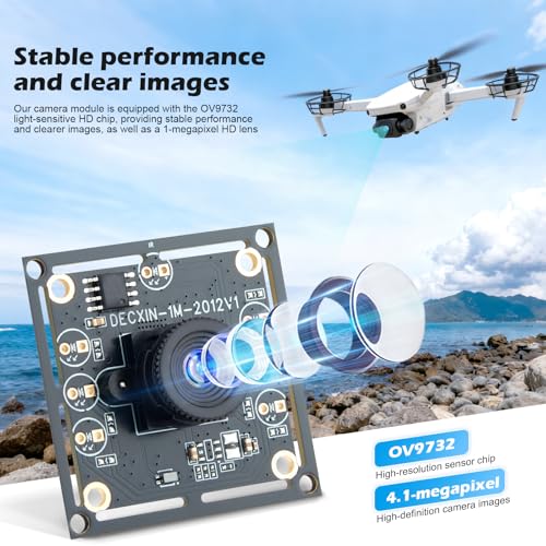 Nastopee OV9732 Kameramodul 3er Set, OV9732 USB Kamera, Kompatibel mit Autodarts Kamera System, 1280x720 30FPS HD, 100° Weitwinkel, 2 Meter Kabel, Hohe Bildklarheit für Spieleprojekt (Diagonale 100°)