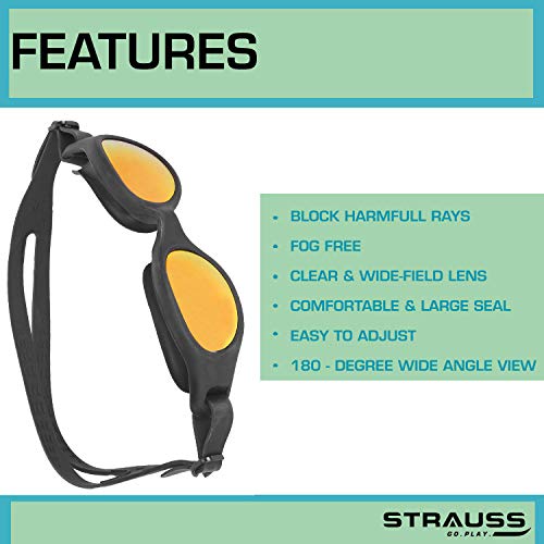 Image of STRAUSS Swimming Goggles Set, (Yellow) Swimming Goggles Set, (Grey)