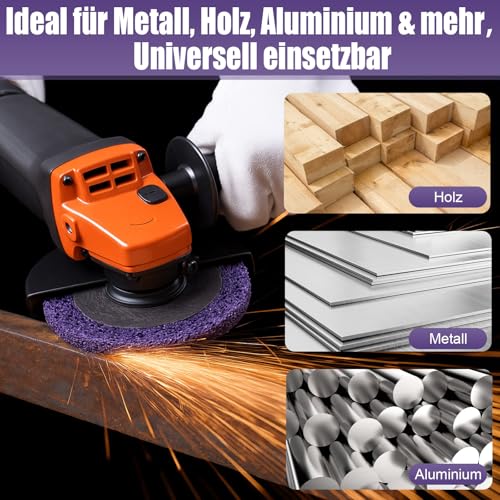 CSD Scheibe 125mm – 5 Stück Reinigungsscheiben für Winkelschleifer zum Entfernen von Rost, Farbe und Lack auf Metall