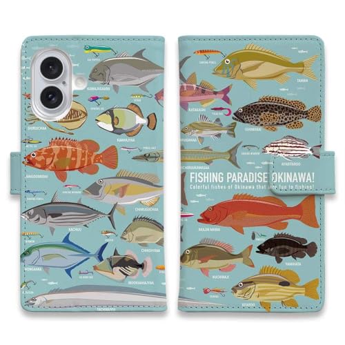 AnglersLife FISHING PARADAISE OKINAWA! �u���[ Galaxy S26+ SC-52G �ƌ݊������� �X�}�z�P�[�X �蒠�^ �}�O�l�b�g�t �X�^���h �J�[�h���[ �X�}�z�J�o�[