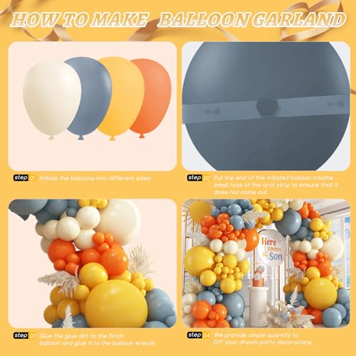 Image of Here Comes the Sun Balloon Garland Arch Kit,412pcs Different Sizes 18 12 10 5 Inch Here Comes the Son Balloon Arch Garland Kit for Boho Retro Here Comes the Son Baby Shower Decor