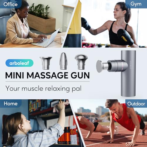 Image of arboleaf Mini Massage Gun Deep Tissue with Metal Heads, Muscle Massager | Premium All-Metal Attachments with a Compact Design and Quiet Motor for Targeted Recovery at Home, the Gym, or on the Go
