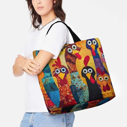 Bolso tote para mujer, bolso grande de hombro para uso diario, bolsa de compras, playa y viaje, diseño casual con estampado de pavo colorido miniatura 2