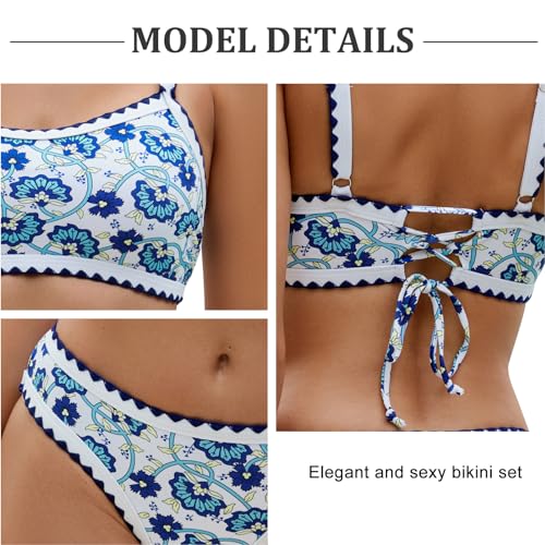SEAFORM Women Two Piece High Waisted Bikini Set Boho Floral Print Swimsuit Tummy Control Bathing Suits Sexy Vintage Swimwear4