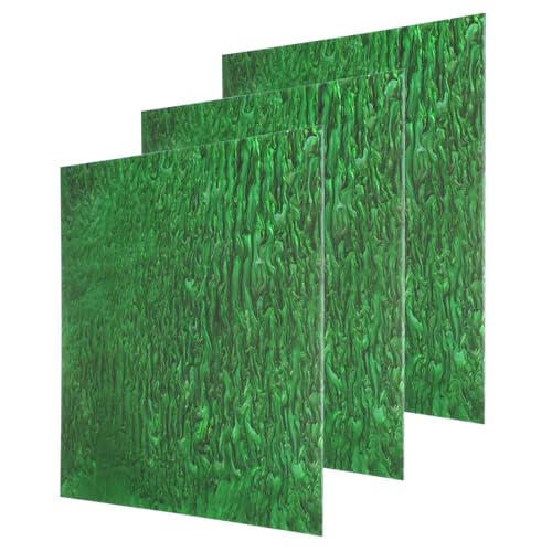 Image of MECCANIXITY 3 Pcs Glitter Pearl Acrylic Sheet,12 inch x 12 inch x 1 /8 inch Pearlescent Cast Pmma Plastic Sheets Extruded Translucent Blanks for DIY Art Crafting Laser Cutting & Engraving,Green
