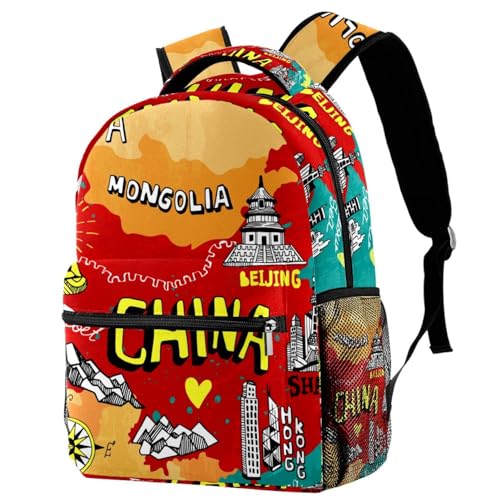 Sac à dos d'école pour adolescentes et sac de voyage décontracté multicolore 40cm