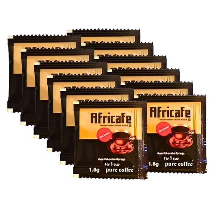 Organic Instant Coffee, 100% Arabica and Robusta, Resealable Bag, Pack of 12 (1.6g Each) - Made in Africa