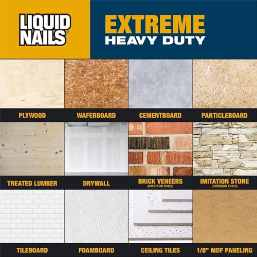 Image of Liquid Nails Extreme Heavy Duty 10 oz. White Latex-Based Interior /Exterior Construction Adhesive Low VOC, 12 Pack