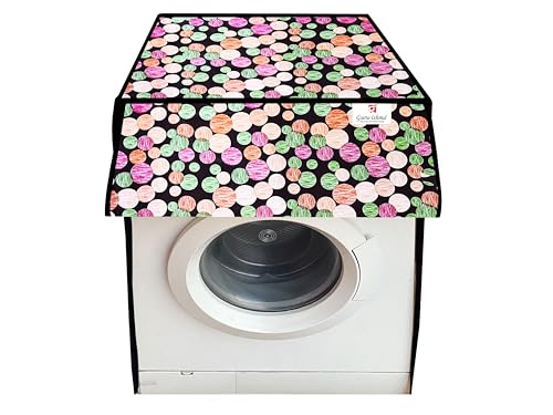 Image of GURU ISHMA Front Load Fully Automatic Washing Machine Cover for 6.5kg to 8kg | Waterproof & Dustproof Polyester Cover with Zip Closure | Suitable with Samsung, IFB, LG, Bosch & More (61 x 61 x 87 cm)