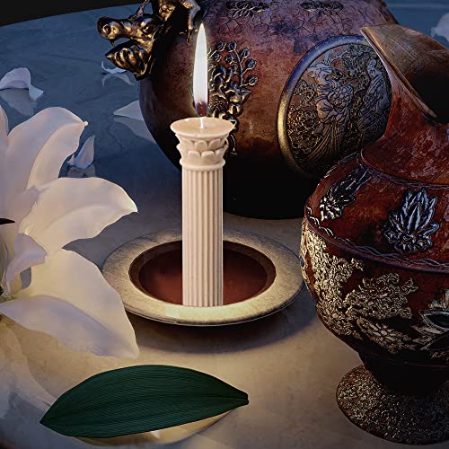 Idotodo 4Pcs 3D Candle Silicone Mold Roman Column Shape, Ancient Greek Pillar Candle Mold, Diy Candle Plaster Soap Craft Making Tool #TOP6