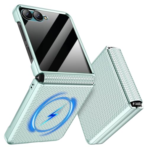 Étui Samsung Galaxy Z Flip 7 Doeshine en vert menthe texturé avec filtre de confidentialité