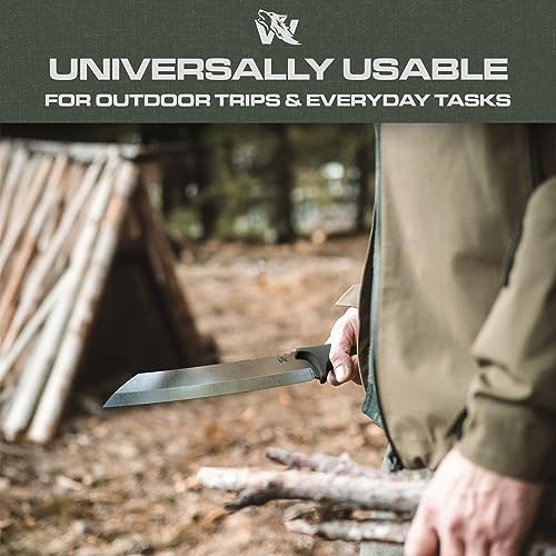 Image of ODENWOLF W Machete - Survival Machete Full Tang with Sheath - Strong D2 Steel Knife Machete for Cutting Trees, for Yard Work, and for Bushcrafting and Big Tactical Knife with TPE-Handle