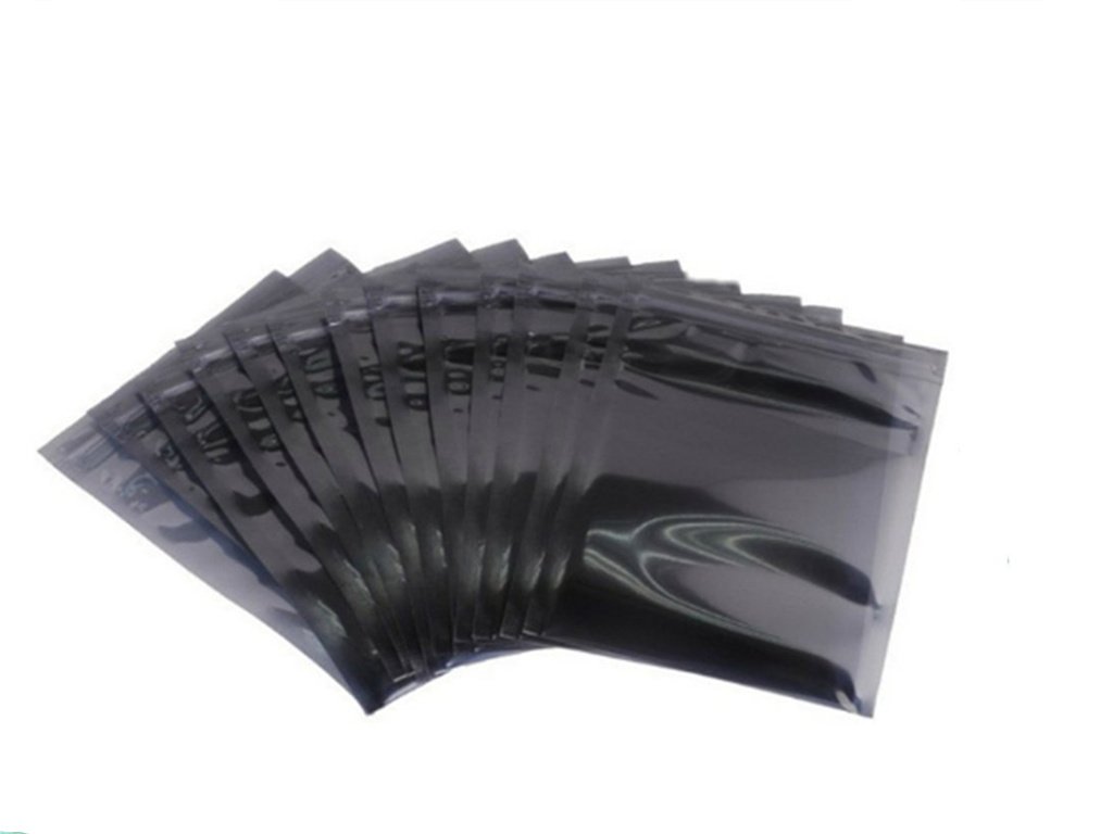 BU LU SHI BULUSHI 100Pcs Various specifications Silver Tone Resealable Zip Lock Anti Static Bag (80X120MM)