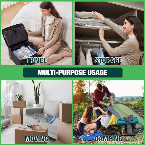 Image of HIBAG Vacuum Storage Bags with Electric Pump, 30 Pack Vacuum Seal Space Saver Bag for Clothes, Clothing, Pillows, Blanket Bedding Comforters