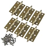 JJWNMLL 6 Stück Antike Scharniere Bronze 83 * 43mm Retro Türscharniere Zierscharniere Metall Faltstoß Scharniere Eisen für Schränke, Schrank-Türen Truhen Kisten