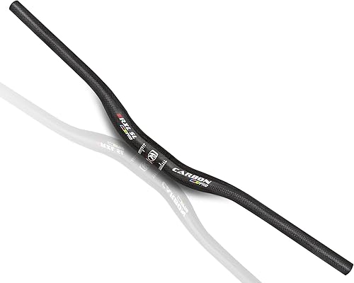 Miniatura 9 de Manillares MTB, Manillares de 27.559 in, Manillar de bicicleta de montaña, Manillares MTB Riser 31.8, 3K Matt Carbon Mountain Bike Bars, Ligero