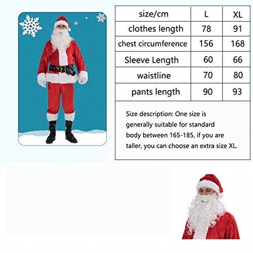 Kerstman Kostuum Kerstman Kostuum Set Van 7 Kerstman Feestkostuum Kerstman Unisex Decoratief Kostuum Cosplay Kostuum L - Afbeelding 5