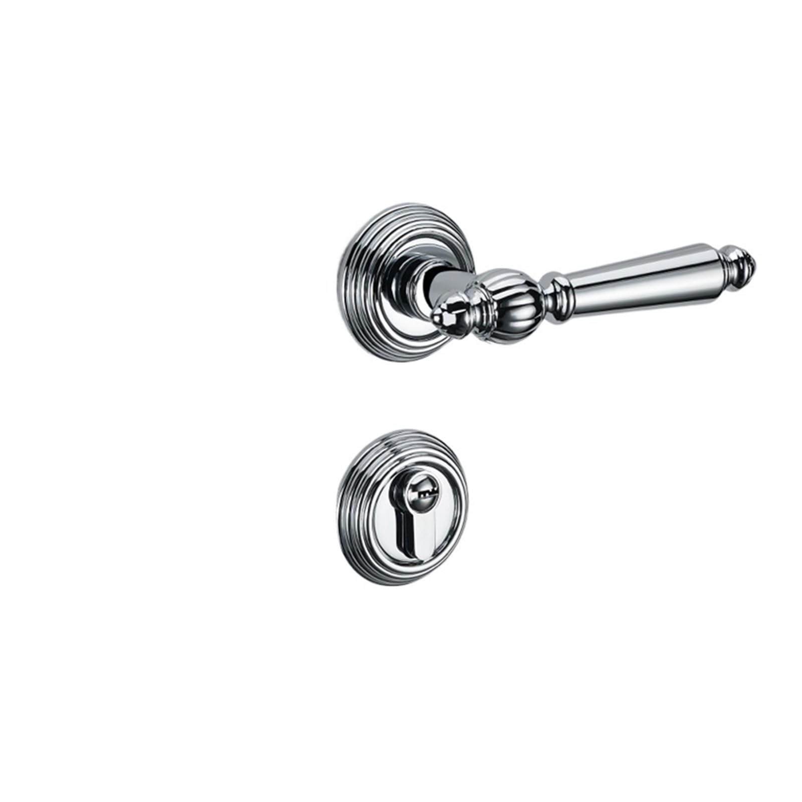 NYRXRYTCA Bright Silver Wooden Door Lock Light Luxury Split Indoor Bedroom Nordic Suit Simple American French Magnetic Silent Door Handle(A silent 35-50mm)