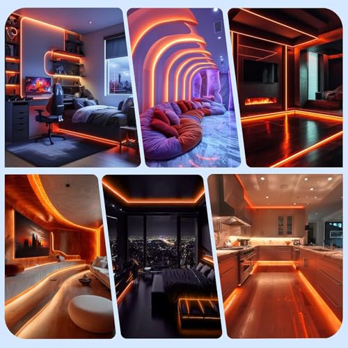 Tira de LED COB naranja 5m 12V 4mm para interiores miniatura 6