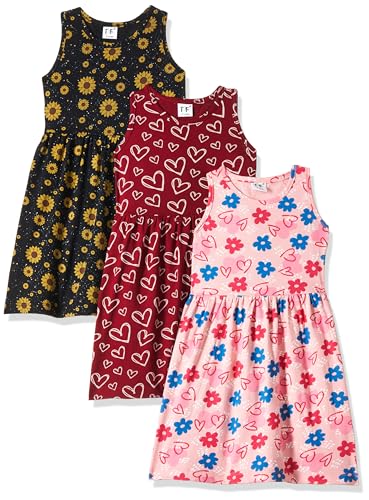 Image of T2F Girls Cotton Knee-Length Casual Dress(Pack of 3)