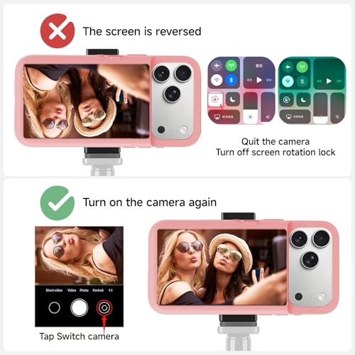 Yuanjing for iPhone 17 Pro Max Case with LCD Screen Back Camera Monitor Smart Phone Cover with Selfie Vlog Monitor【NOT NFC Case】 for DIY Wallpapers Live Streaming (Pink, iPhone 17 Pro Max) by Yuanjing - Used condition - Image 8
