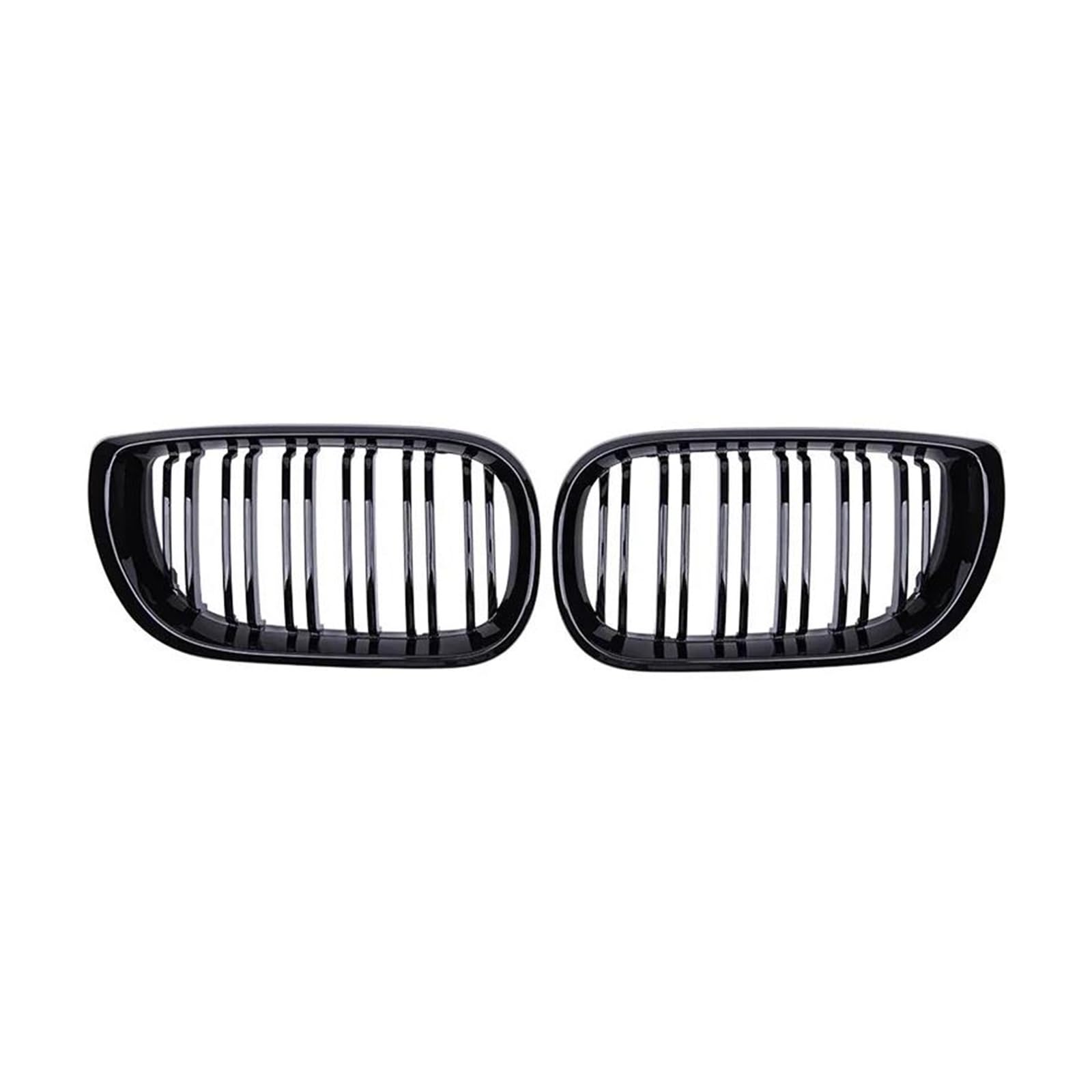 Parrilla delantera E46 de 4 puertas 2002-2005, rejilla doble listón para capó negro brillante 8