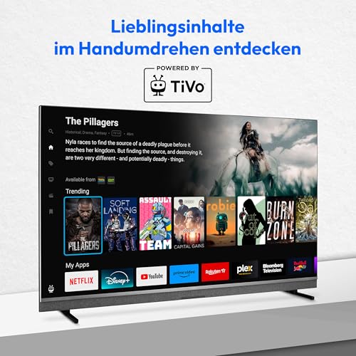 MEDION 138,8 cm (55 Zoll) MiniLED Fernseher (TiVo, Smart-TV, Dolby Vision HDR, Subwoofer, MEMC, Micro Dimming, TiVo Medienportal, Prime Video, Disney+, Dolby Atmos, PVR, Bluetooth, MD 855900)
