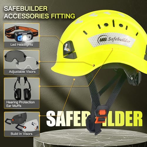 Construction Safety Helmet ABS Hard Hat Adjustable Ventilation System Hardhats Industrial Work Head Protection for Men Certified ANSI/ISEA Z89.1 - Image 4