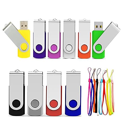 10-pack 4 GB USB-minne flashminne storpack bärbara dragkedjor, minnessticka med LED-indikator hoppenhet kompatibel med dator datalagring blandade färger