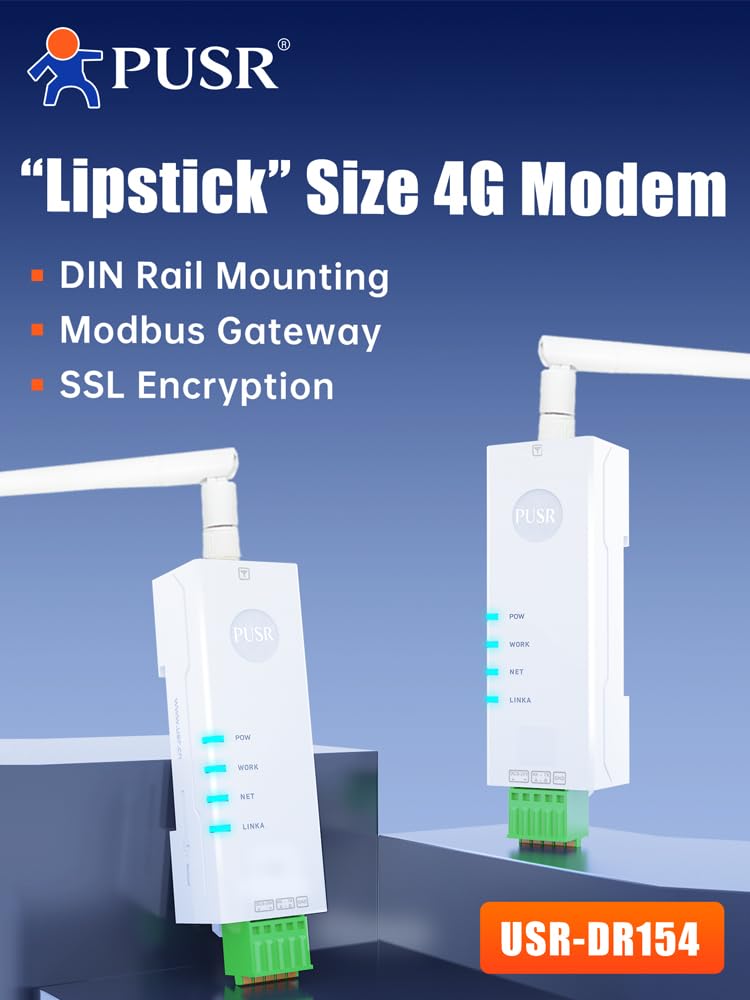 Montaggio su guida DIN Rossetto Taglia 4G Modem RS485 a Cellular Modbus Gateway Cat1 1* RS485 MQTT SSL USR-DR154-E Versione EUR (Modem 4g)