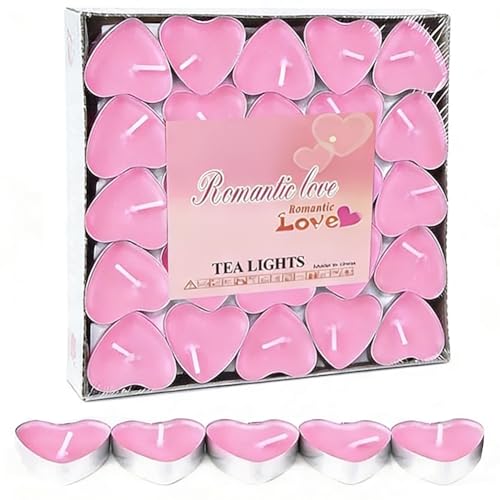 QYEHF Bougies Chauffe-Plat en Forme de Cœur, Bougie Coeur Bougies Romantiques, Bougies Chauffe-Plat,Bougie D'Amour Romantique pour...