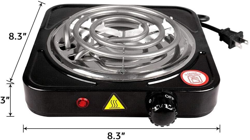 Miniatura 6 de Quemador eléctrico de encimera, estufa individual, placa de inducción de 1000 W, placa caliente eléctrica portátil, control de temperatura ajustable