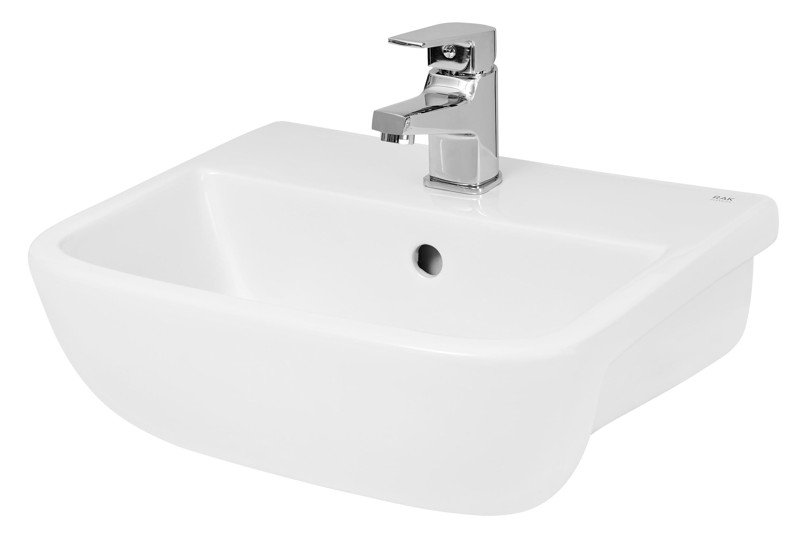 Square Ceramics Semi Recessed 1 Tap Hole Basin (Tap Not Included)420mmBalterley from B&Q