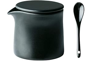 Ceramic Ghee Pot with Lid and Spoon