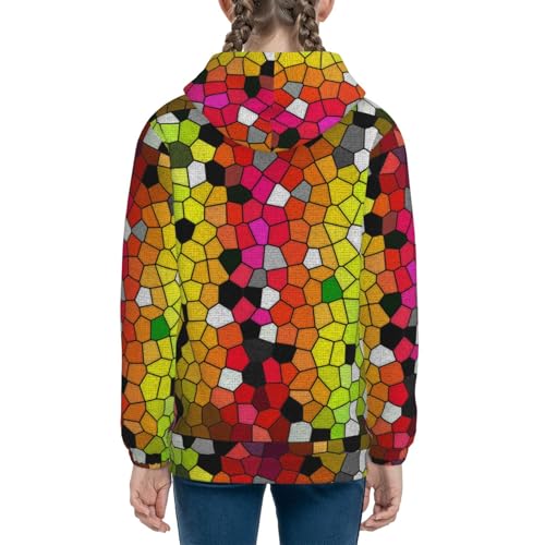 Colorful Tie Dye Stained Glass 1 Kids Pullover Hoodies Boys Sweatshirts Girls Athletic Clothes with Pocket4