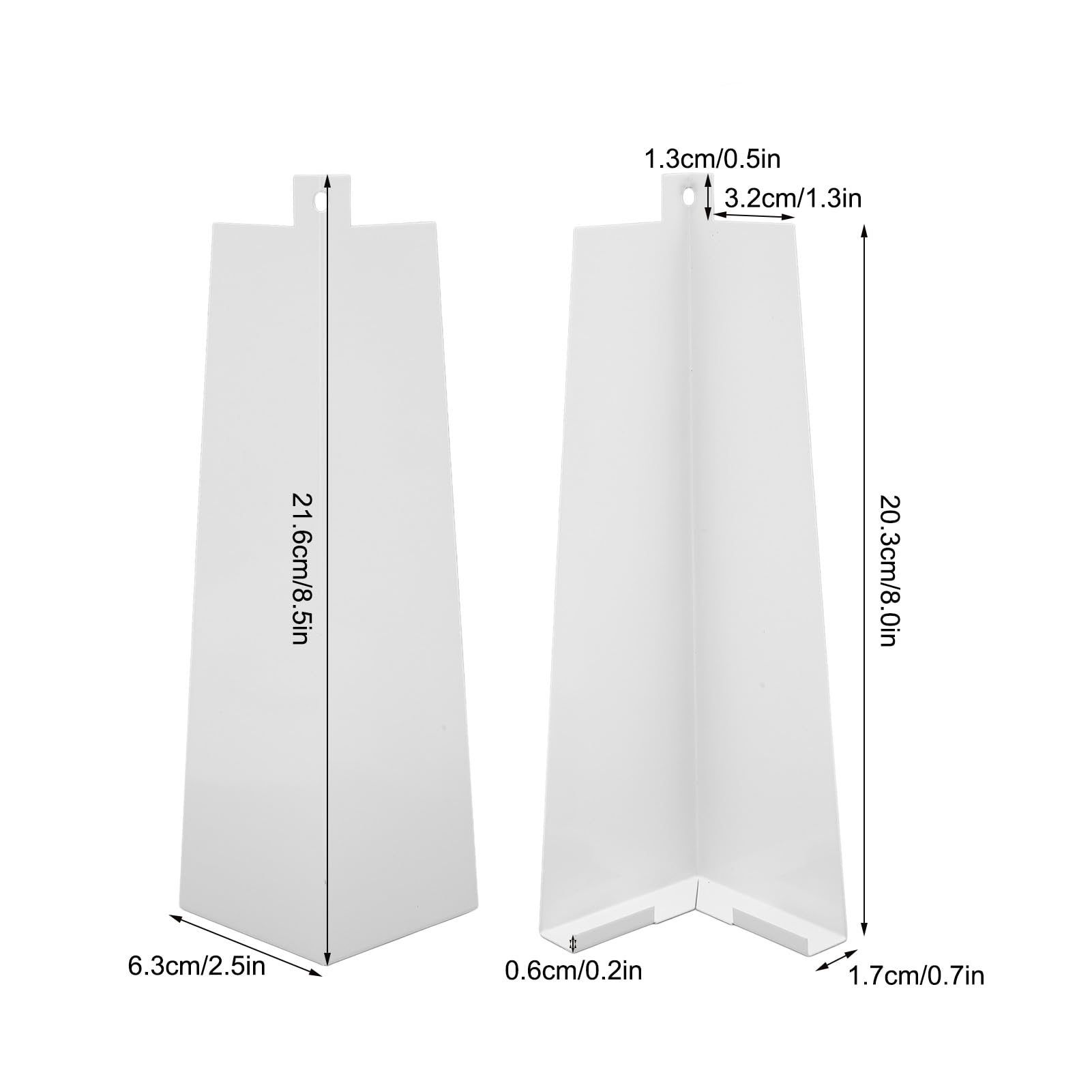 HUASON 8 Piezas de Esquinas Exteriores de Aluminio para Revestimiento, Moldura de Esquina Exterior de 8 Pulgadas con Tornillos para Exteriores de Casas Móviles, Blanco
