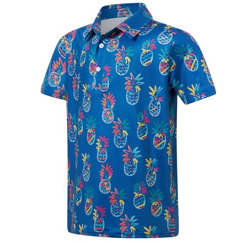 Cuddomper Boys Hawaiian Polo Golf Shirt Cool Pineapple Clothes 7-8 Years - image 1