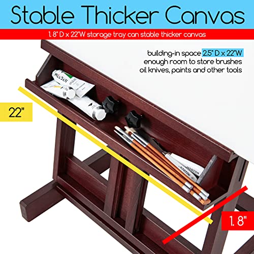 MEEDEN Large Art Easel for Painting: Solid Beech Wood H‑Frame Floor Easel - image 5
