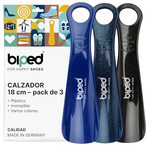 biped juego de 3 calzadores de plástico 18 cm – Mini cuernos de zapato de viaje ergonómicos – Accesorio práctico y compacto para niños y adultos z1570(midnight)