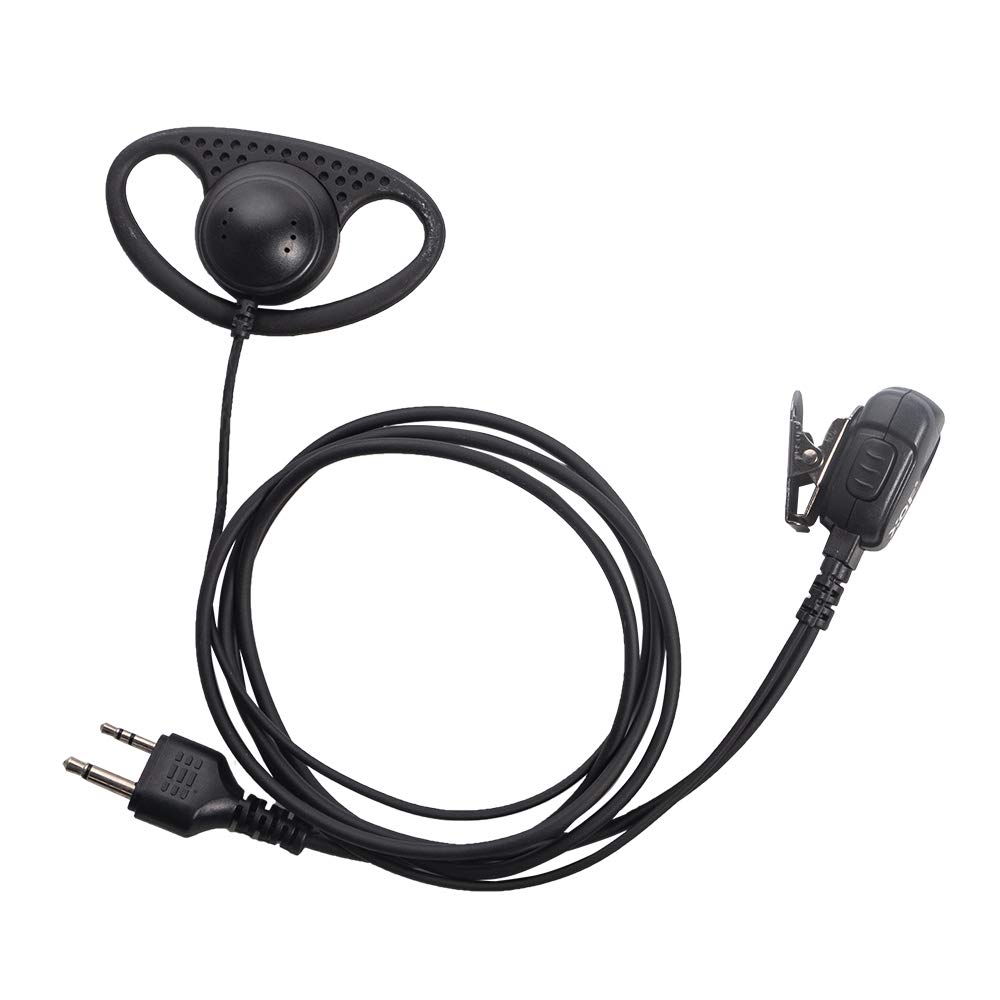 Caroo Walkie Talkie Headset for Midland, D Shape Headsets Earpiece with PTT Mic for Midland GXT1000VP4 LXT500VP3 GXT1050VP4 GXT1000XB Walkie Talkies Two Way Radio 2 pin