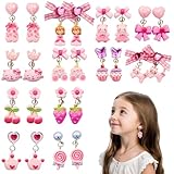 Facile à porter sans piercing d'oreille : conception de clip d'oreille, avec coussinets d'oreille en caoutchouc, pas besoin de piercing d'oreille, pas de dommages cutanés lors du port, facile à enlever, adapté à tous les enfants, facile à démarrer le joli voyage d'habillage.