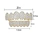 LKV 14K Plated Gold Diamond Grills for Men & Women - All Iced Out CZ Top & Bottom Vampire Mouth Grill with Extra Molding Bars (Gold, Top & Bottom)