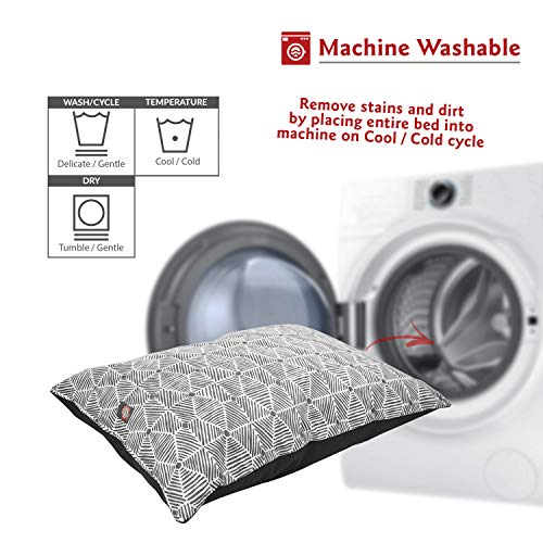 Image of Majestic Pet Rectangle Medium Dog Bed Washable - Non Slip Comfy Pet Bed - Dog Crate Bed Super Value Pillow Dog Bed - Dog Kennel Bed for Sleeping - Dog Bed Medium Breed 35 x 28 Inch - Charlie Gray