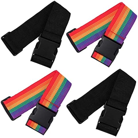 Belerry 4 Pack Adjustable Luggage Suitcase Straps with Quick-Release Buckle, 2 Pairs Travel Accessories for Suitcase, Heavy Duty Suitcase Belts for Travel Security, Carts, Wheeled Luggage Cover