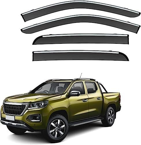 Sombras 4 Deflectores De Viento para Peugeot Landtrek Pickup MK1 2023+ Visera Delantera Y Trasera para Ventana Lateral, Protección contra La Lluvia Y El Humo Parasol