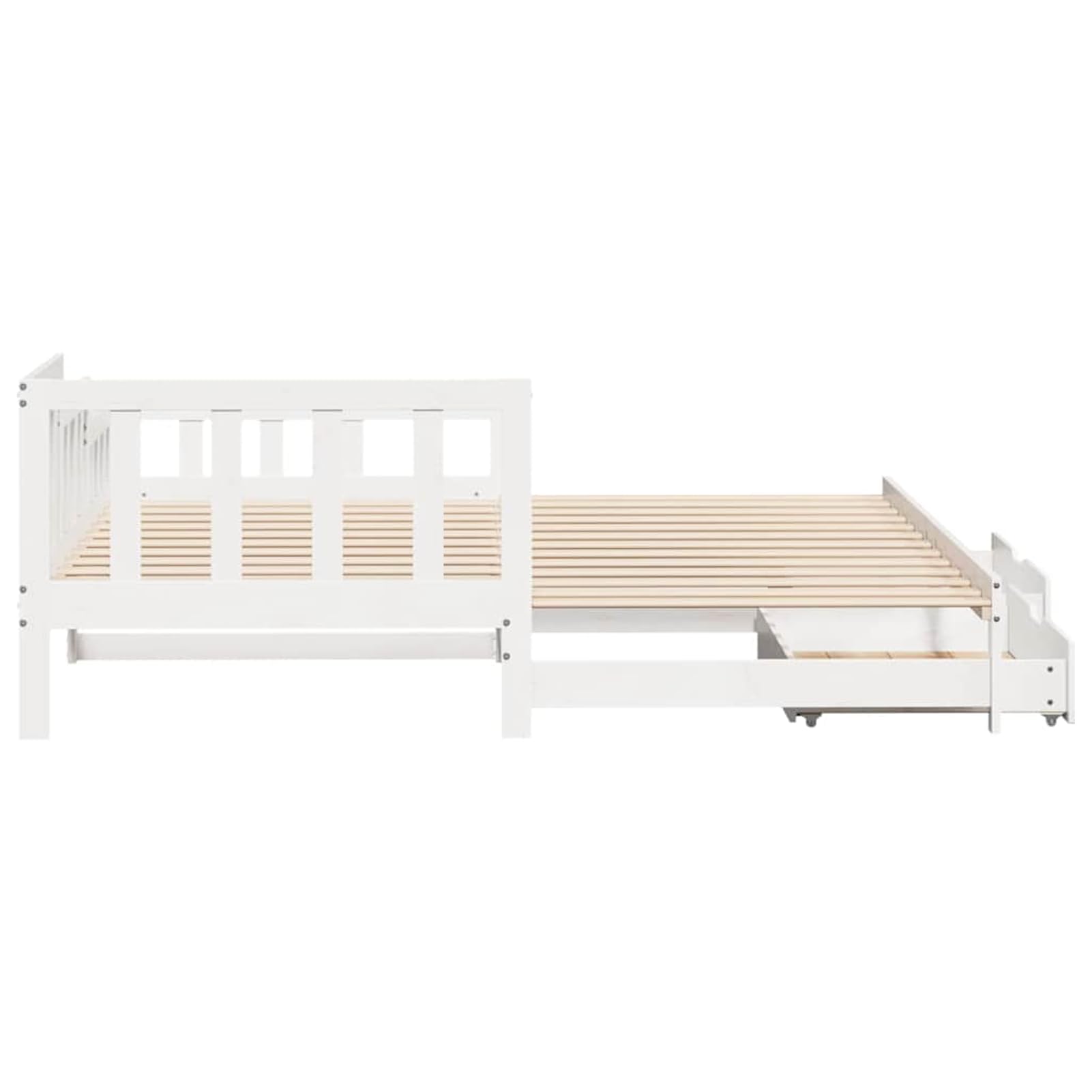 ATOMSTACK MAKER Sofa Cama Plegable 2 en 1 Con Cajones de Almacenamiento, Estructura de Madera Maciza de Pino Blanco, 193,5 x 184 cm (Extendido), Ideal para Salón o Dormitorio de Invitados