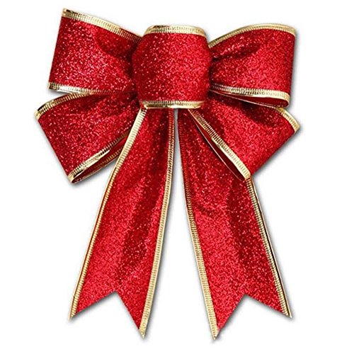 Dyda6 - Adorno para árbol de Navidad, diseño de Lazo, tamaño Grande, Rojo, Tamaño Libre