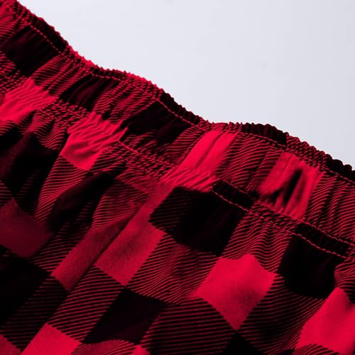 Men's Plaid Pajama Pants Lightweight Elastic Waist Pjs Bottoms Lounge Pajamas Sleepwear Bottom Pants with Pockets3